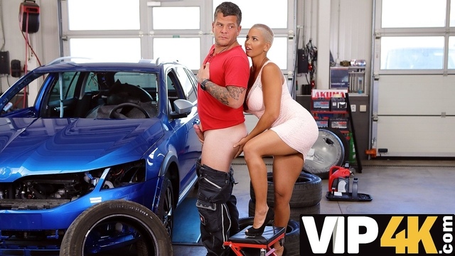 RIM4K. Mechanic has had a hard day, but rimming by wife makes it great